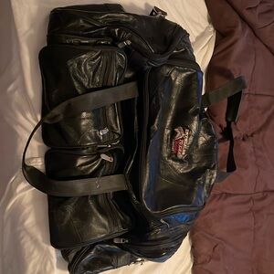 Black Leather Weekend Bag
